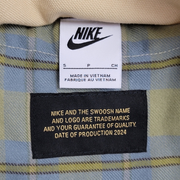 Nike Life Flannel-Lined Barn Coat Sesame Work Jacket FZ0132-252 Men Small New - Picture 4 of 14